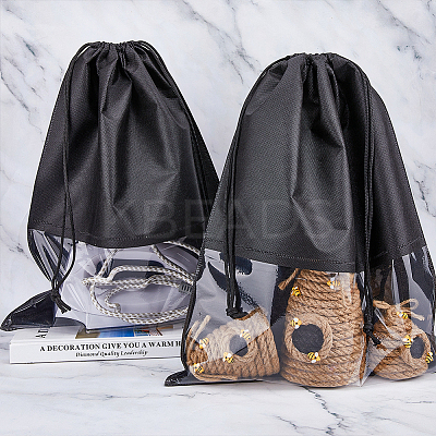 Non-woven Fabric Shoes Storage Bags with Visible Window ABAG-WH0045-13A-1