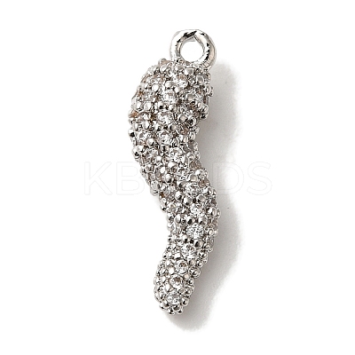Rack Plating Brass Micro Pave Cubic Zirconia Pendant KK-A229-03B-P-1