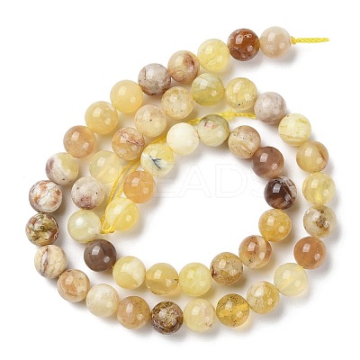 Natural Yellow Opal Beads Strands G-Q1001-A01-02-1