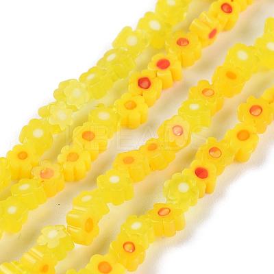 Handmade Millefiori Glass Bead Strands LAMP-J035-4mm-06-1