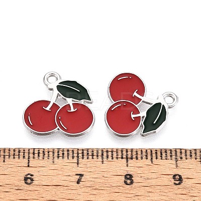 Fruit Alloy Enamel Charms PALLOY-S058-01P-10-1