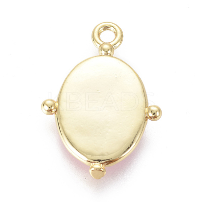 Golden Plated Brass Enamel Pendants KK-F807-01-G-1