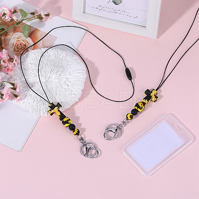 2Pcs Silicone Name Card Holder Strap NJEW-SW00043-02-1