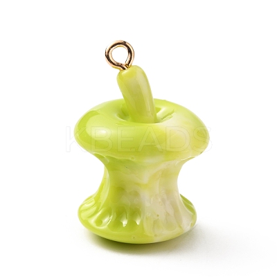Opaque Resin Pendants RESI-WH0026-35B-1