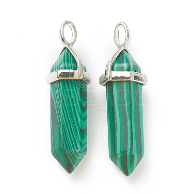 Synthetic Malachite Pointed Pendants G-M378-01P-A13-1
