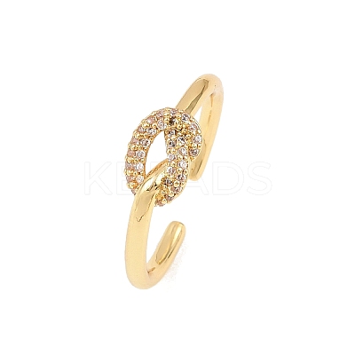 Brass Micro Pave Cubic Zirconia Finger Rings RJEW-C153-01G-02-1