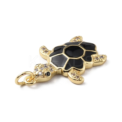 Rack Plating Brass Micro Pave Cubic Zirconia Pendants KK-C021-01G-01-1