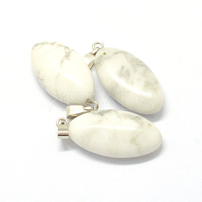 Horse Eye Natural Howlite Pendants G-Q363-18-1