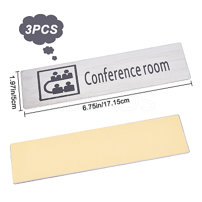 430 Stainless Steel Sign Stickers STAS-GF0001-06B-1
