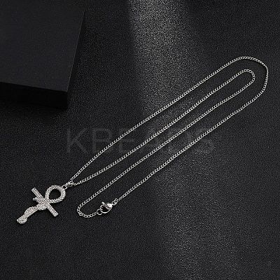 Brass Micro Pave Cleal Cubic Zirconia Pendant Necklaces NJEW-M211-03D-P-1