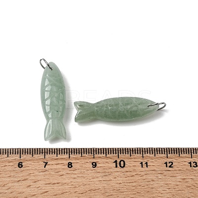 Natural Green Aventurine Carved Pendants G-G314-01P-03-1