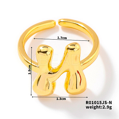 Fashionable Letter Brass Open Cuff for Women UR6840-14-1