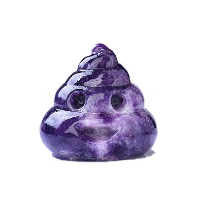 Natural Lepidolite Carved Poop Shape Figurines PW-WG63975-04-1