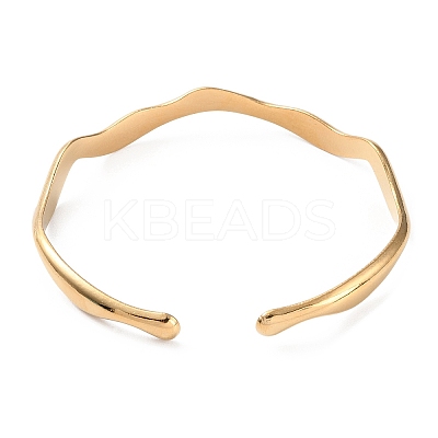 304 Stainless Steel Twist Wave Cuff Bangles LS-BJEW-F457-20G-1