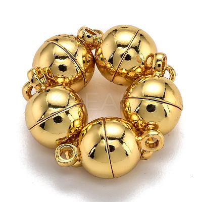 Rack Plating Brass Magnetic Clasps with Loops KK-F801-02A-G-1