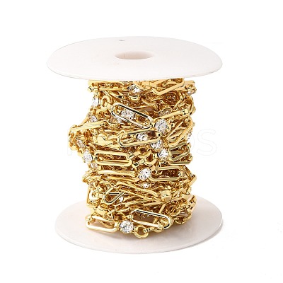 Rack Plating Brass Oval & Flat Round Link Chains CHC-I040-12G-1