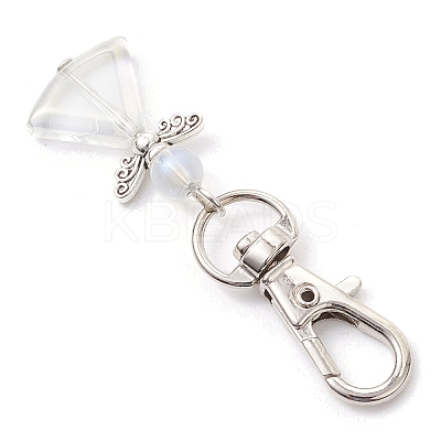 Angel Glass Pendant Decorations HJEW-JM02782-1