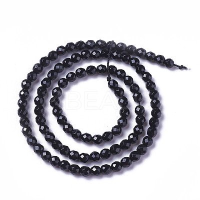 Natural Dyed & Heated Black Onyx Beads Strands G-F596-28-2mm-1