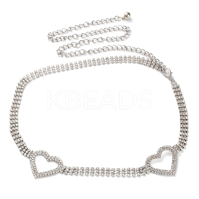 Alloy Crystal Rhinestone Link Chain Belts AJEW-U019-01P-01-1