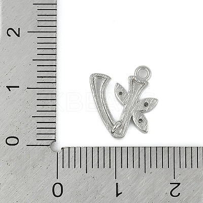 Brass Crystal Rhinestone Letter Links Connector Charms KK-S395-06P-V-1