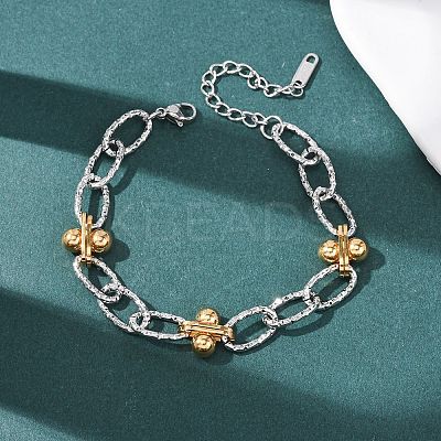201 Stainless Steel Chain Bracelets BJEW-P378-01A-A-1