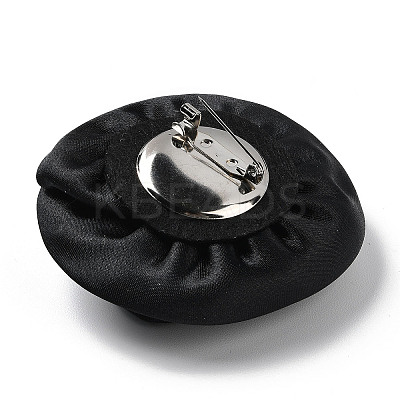 Flower Cloth with Plastic Pearl Brooch Pin JEWB-K013-01P-01-1