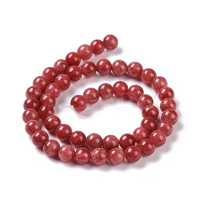Dyed Natural Jade Beads Strands G-D434-8mm-08-1-1