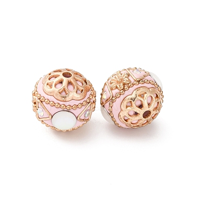 Handmade Resin Indonesia Round Beads IPDL-P005-06KCG-01-1