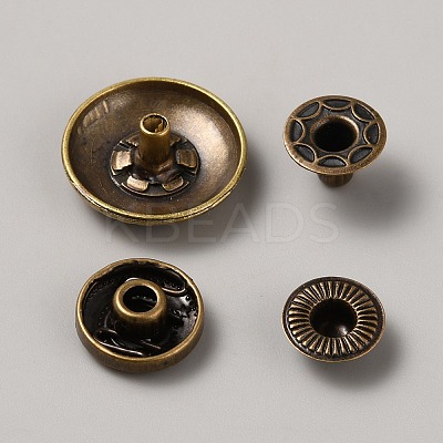 4Pcs Alloy Snap Button BUTT-WH0036-01H-AB-1