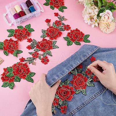 Flower Embroidery Polyester Cloth Iron On Patches PATC-GA0001-53-1