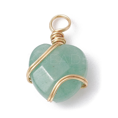 Natural & Synthetic Mixed Gemstone Coppwer Wire Wrapped Pendants PALLOY-JF02315-1