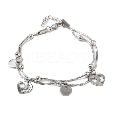 304 Stainless Steel Multi-strand Bracelets BJEW-Q038-08P-1
