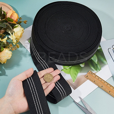 25M Flat Polypropylene Fiber Striped Elastic Cord/Band EC-FH0001-01A-1