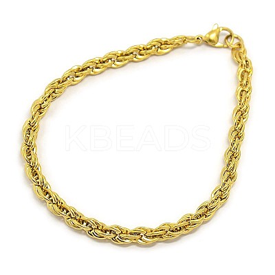 Fashionable 304 Stainless Steel Rope Chain Bracelet Making X-STAS-A028-B054G-1