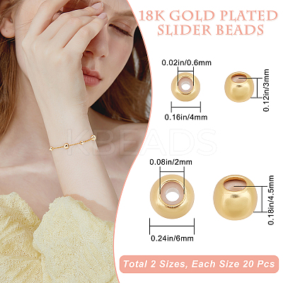 40Pcs 2 Style Brass Beads KK-BBC0001-58-1