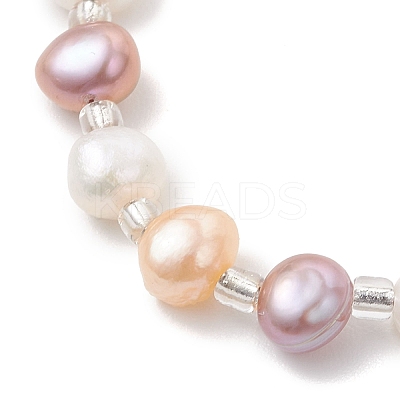 Natural Cultured Freshwater Pearl Slider Bracelets BJEW-JB13239-1