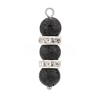 Natural Lava Rock Pendants PALLOY-JF01960-1