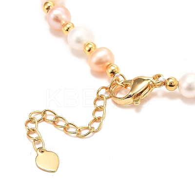 Brass Micro Pave Cubic Zirconia Flat Round Charms Bracelets BJEW-D447-04G-01-1