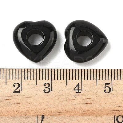 Natural Black Obsidian European Beads G-C252-01A-1