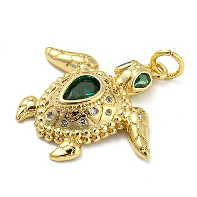 Rack Plating Brass Cubic Zirconia Pendants X-KK-M258-09G-1