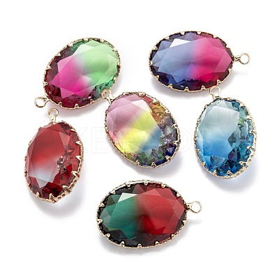 Two Tone Transparent Glass Pendants GLAA-F110-01C-1