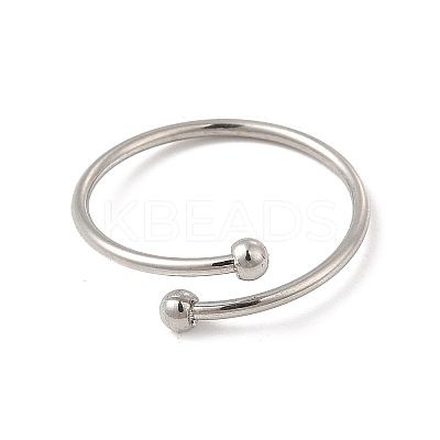 Non-Tarnish 304 Stainless Steel Wire Wrapped Open Cuff Ring for Women LS-RJEW-E066-12P-1