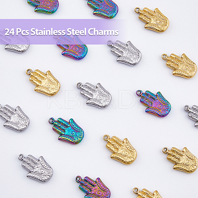 18Pcs 3 Colors 201 Stainless Steel Pendants Ion Plating(IP) STAS-DC0013-51-1