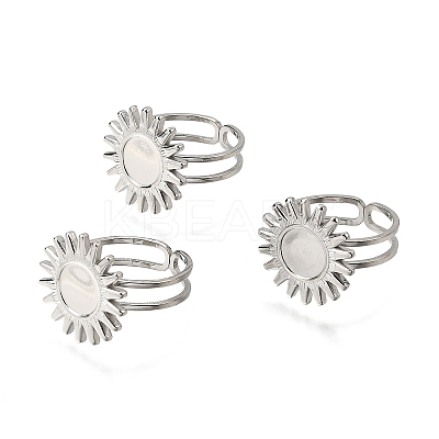 Tarnish Resistant Stainless Steel Cuff Ring Findings LS-PW-WG67428-05-1