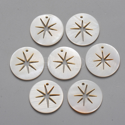 Natural Freshwater Shell Pendants SHEL-R021-04-1