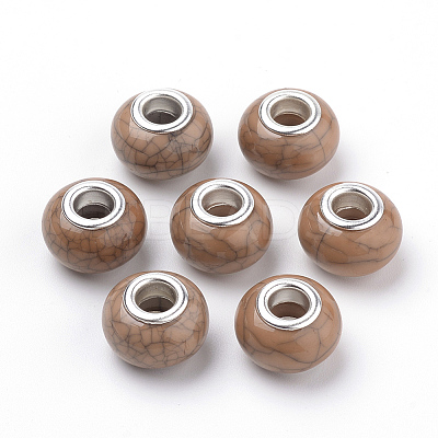 Imitation Turquoise Style Resin European Beads OPDL-Q132-06-1