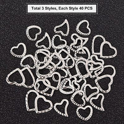 120Pcs 3 Style 304 Stainless Steel Linking Rings STAS-UN0026-33-1