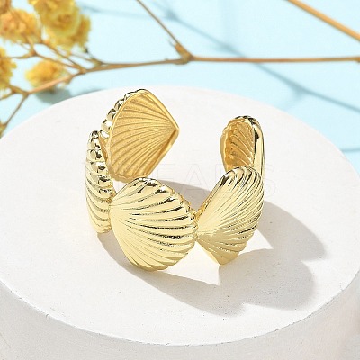 Brass Cuff Finger Rings for Women RJEW-U033-02G-1