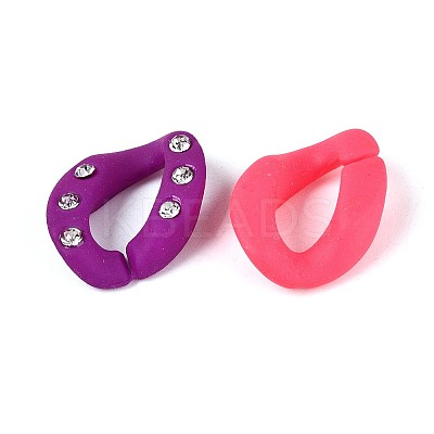 Opaque Spray Opaque Spray Painted Acrylic Crystal Rhinestone Linking Rings OACR-T031-01M-A-1