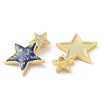 Brass Micro Pave Clear Cubic Zirconia Pendants KK-C045-25G-1